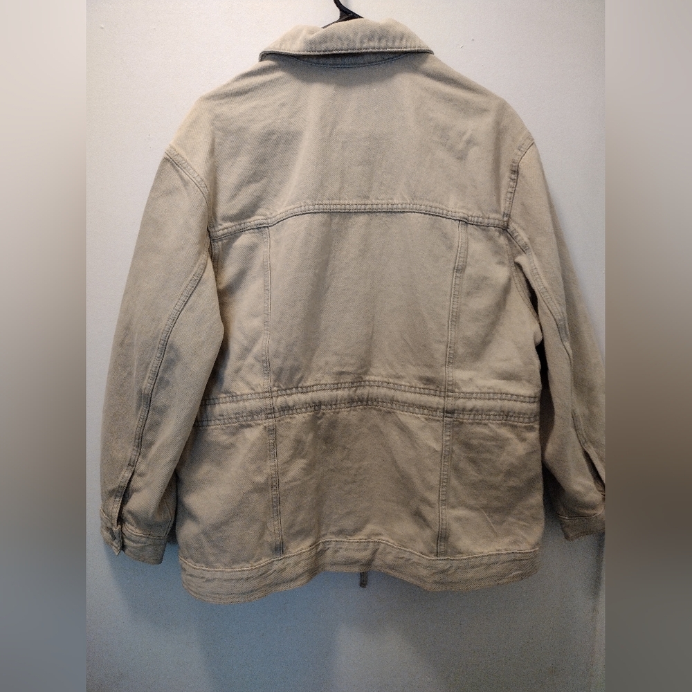 Beige Drawstring Utility Jacket - Women - Picture 2 of 4